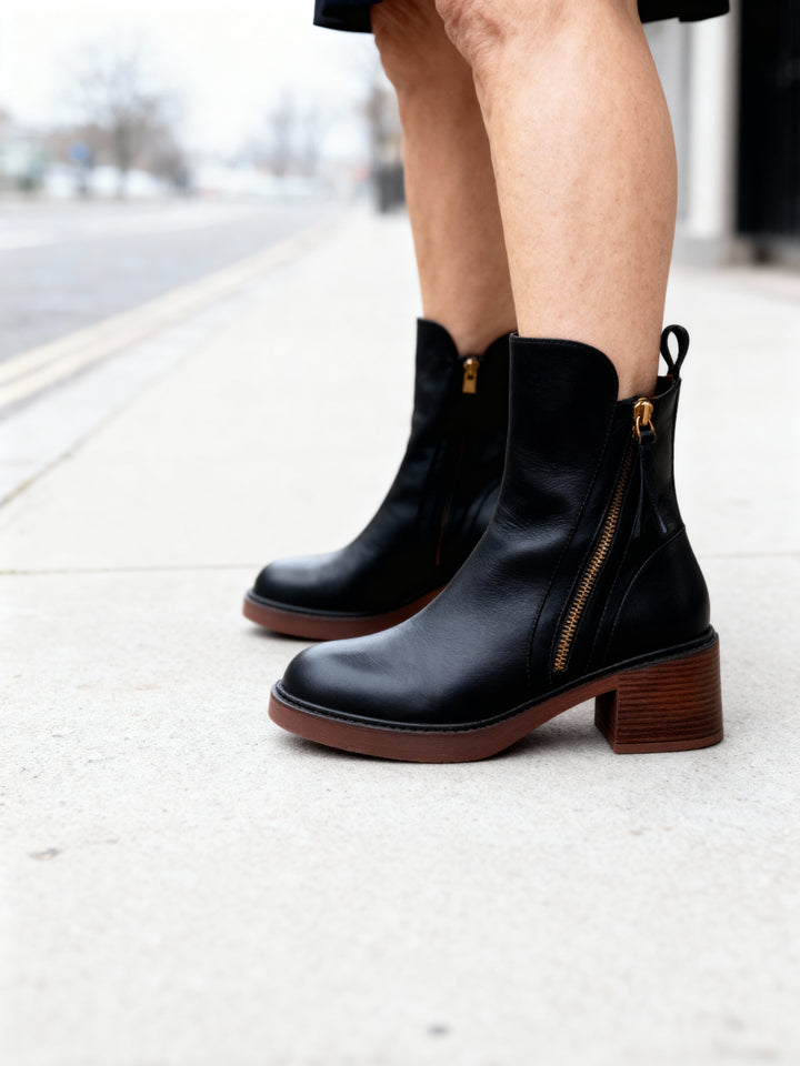 Women's Zip-Up Platform Ankle Boots