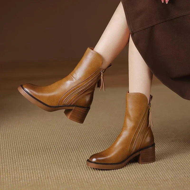 Women's Zip-Up Platform Ankle Boots