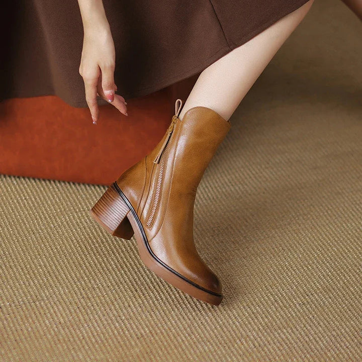 Women's Zip-Up Platform Ankle Boots