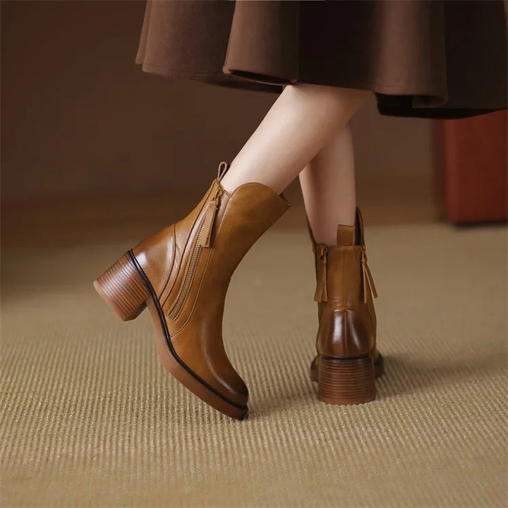 Women's Zip-Up Platform Ankle Boots