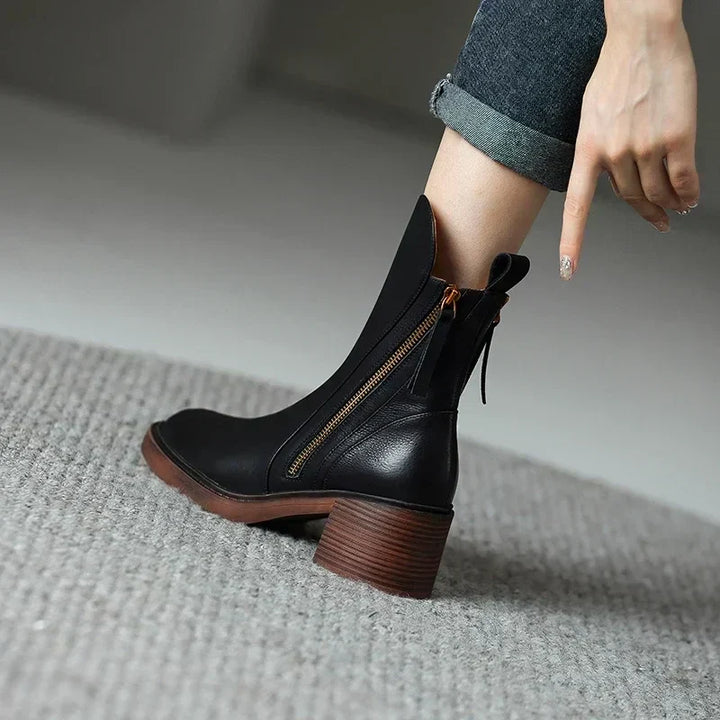 Women's Zip-Up Platform Ankle Boots