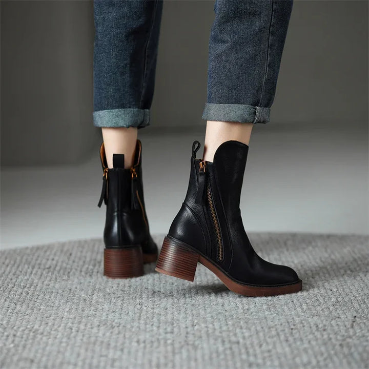 Women's Zip-Up Platform Ankle Boots