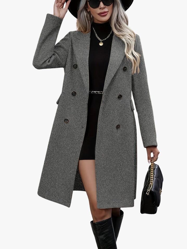 Women's Belted Double-Breasted Longline Coat