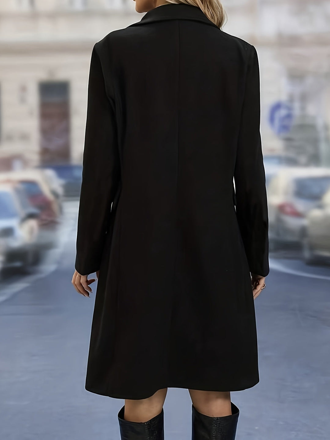 Women's Belted Double-Breasted Longline Coat
