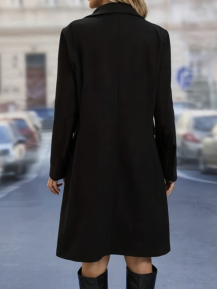 Women's Belted Double-Breasted Longline Coat