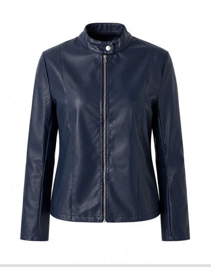 Women's Sleek Leather Winter Jacket