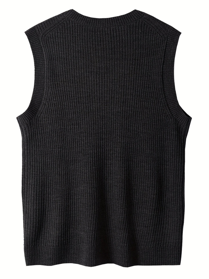 Men's Ribbed V-Neck Sweater Vest
