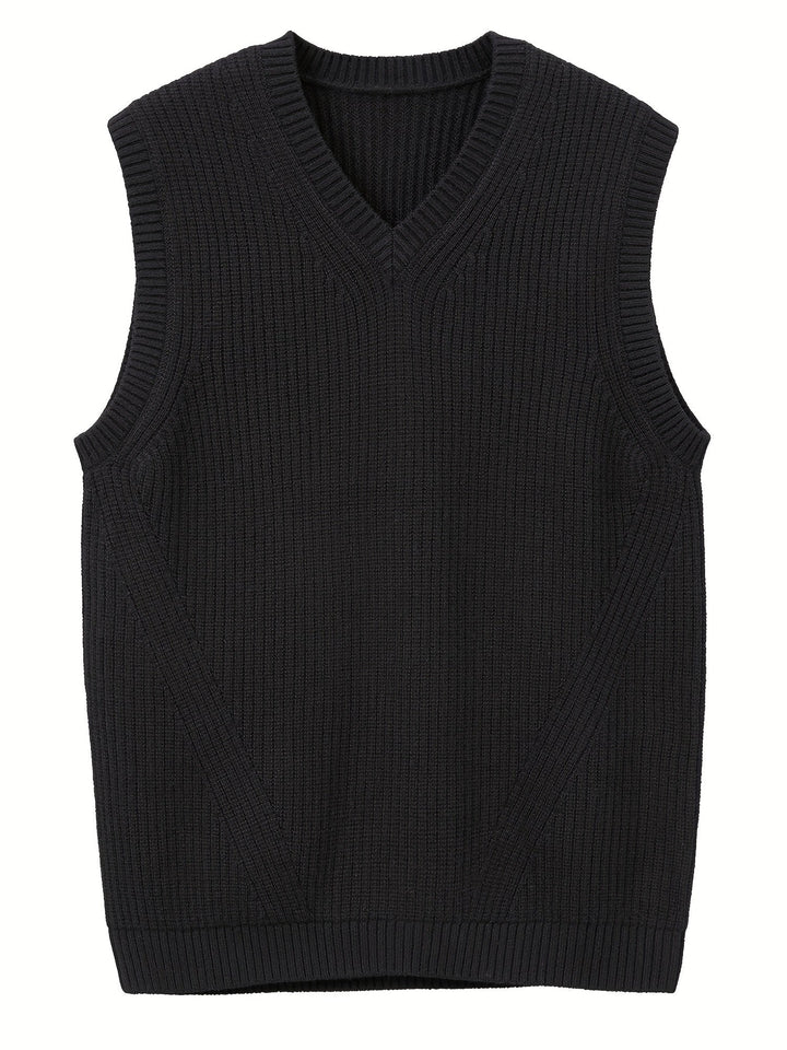 Men's Ribbed V-Neck Sweater Vest