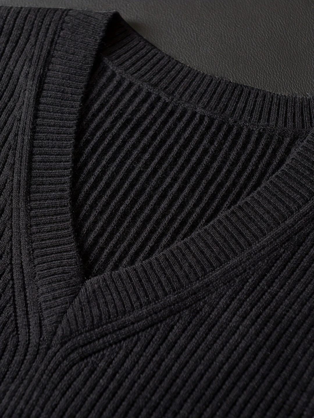 Men's Ribbed V-Neck Sweater Vest