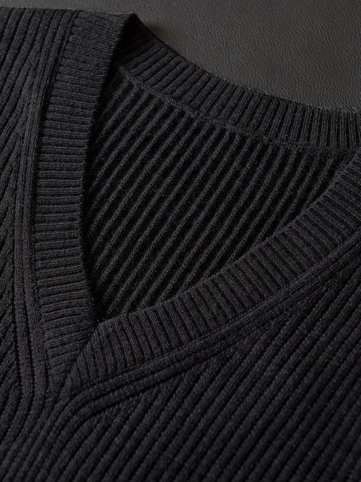 Men's Ribbed V-Neck Sweater Vest