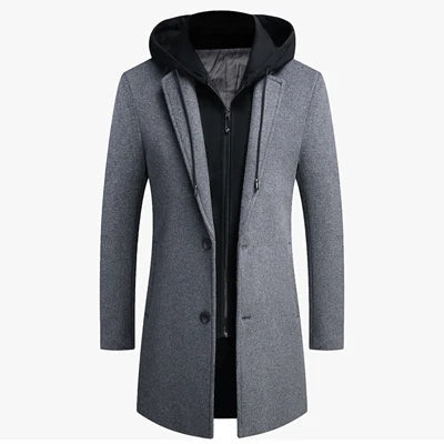 Men's Two-Layer Hooded Coat for Ultimate Warmth and Style