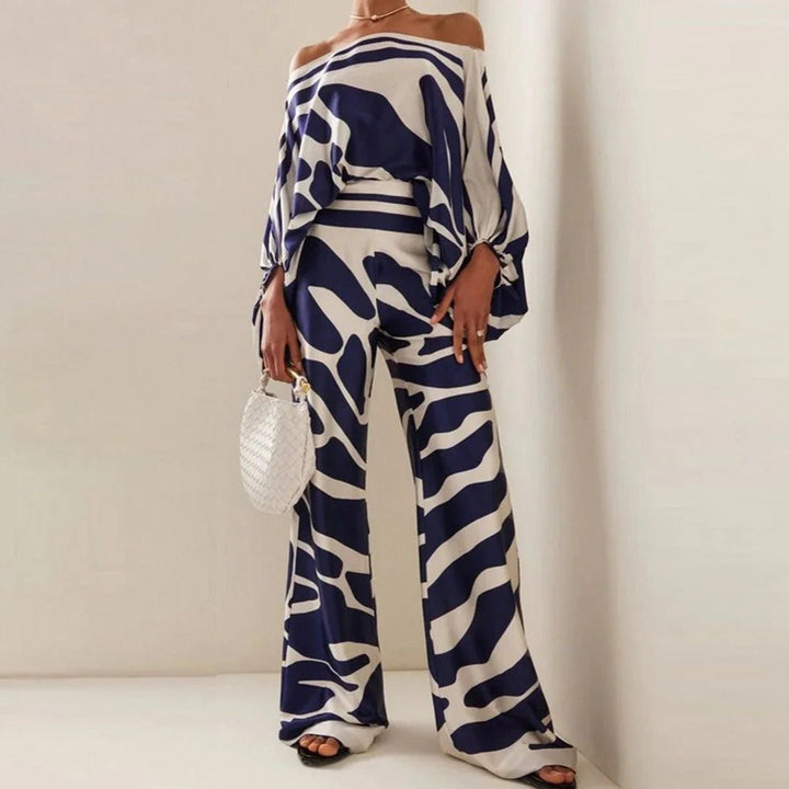 Women's Off-the-Shoulder Wide Leg Pants Set