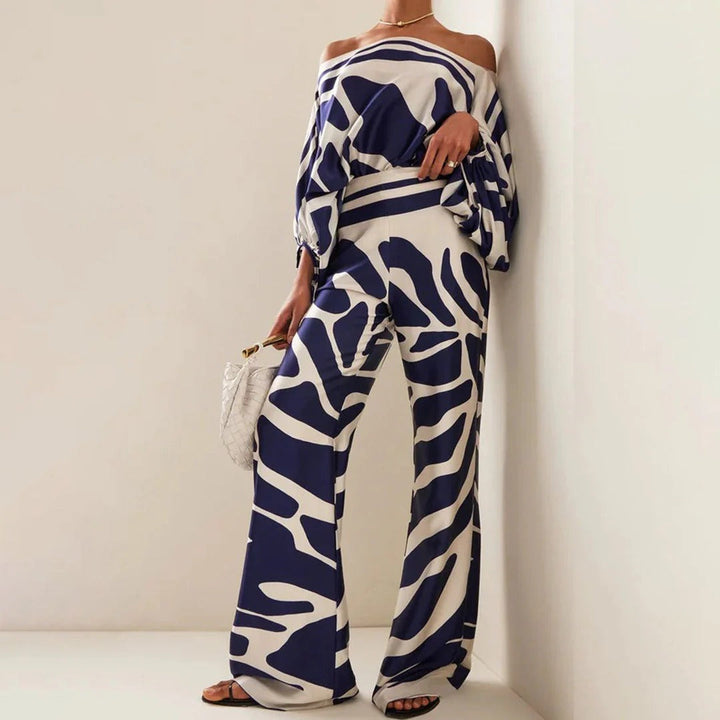 Women's Off-the-Shoulder Wide Leg Pants Set