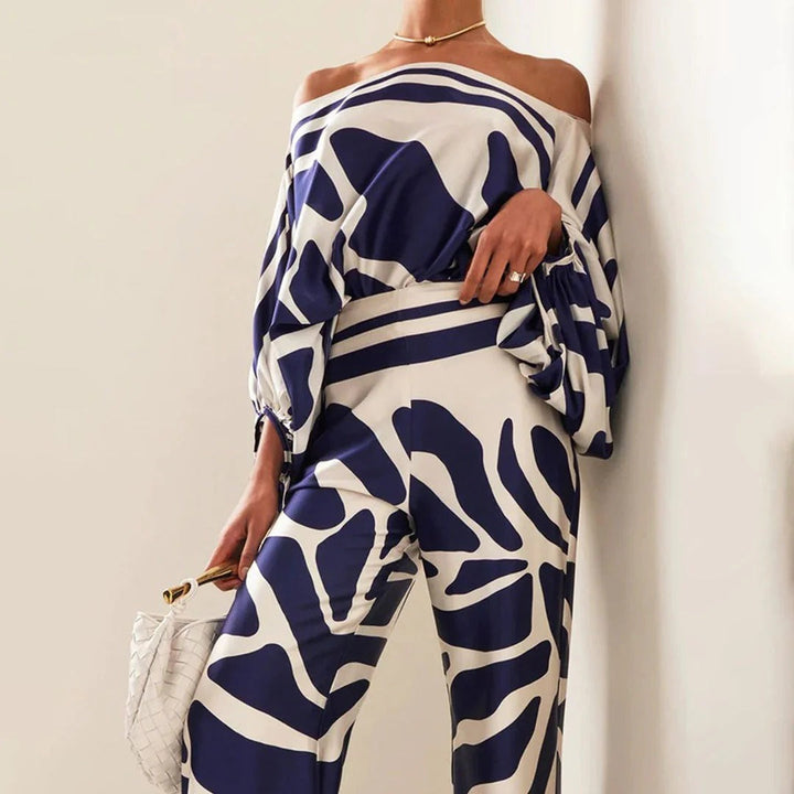 Women's Off-the-Shoulder Wide Leg Pants Set