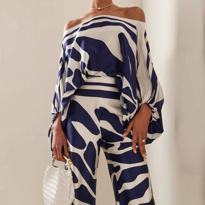Women's Off-the-Shoulder Wide Leg Pants Set