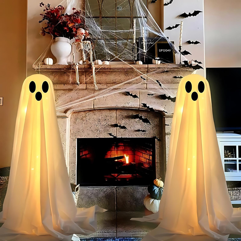 Halloween's Glowing Ghost Yard Decorations with LED Lighting, 78in Tall