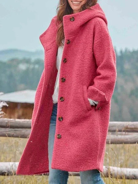 Women's Button-Front Warm Wool Coat