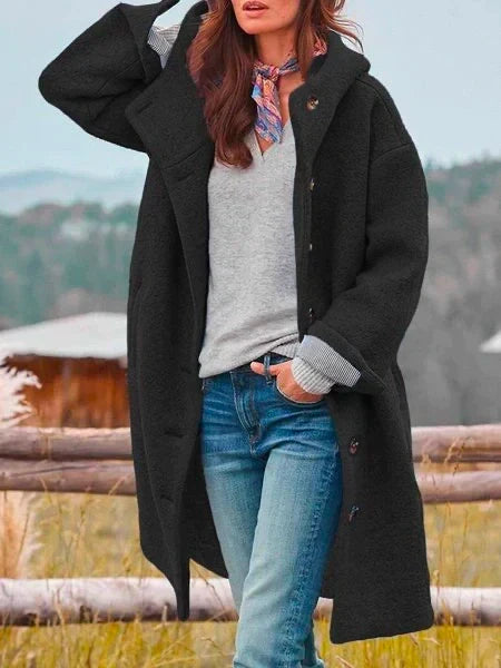 Women's Button-Front Warm Wool Coat