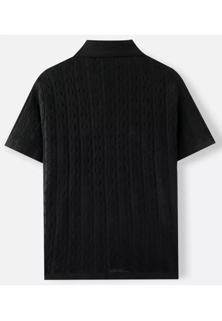 Men's Structured Short Sleeve Knitting Shirt