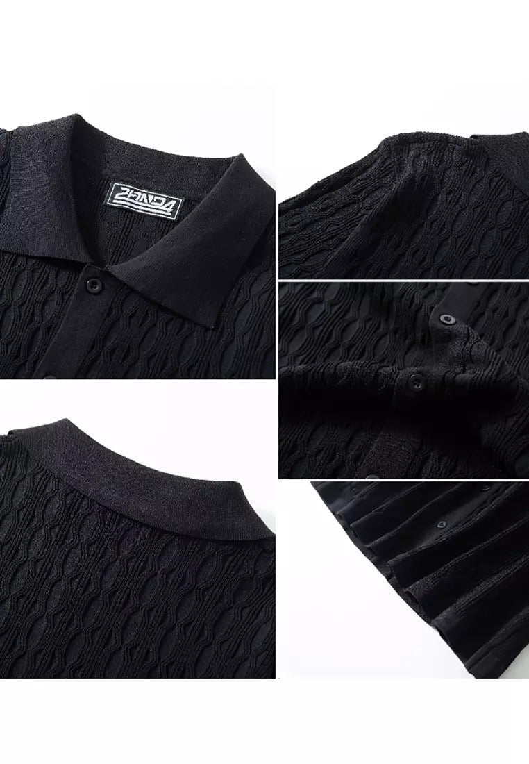 Men's Structured Short Sleeve Knitting Shirt