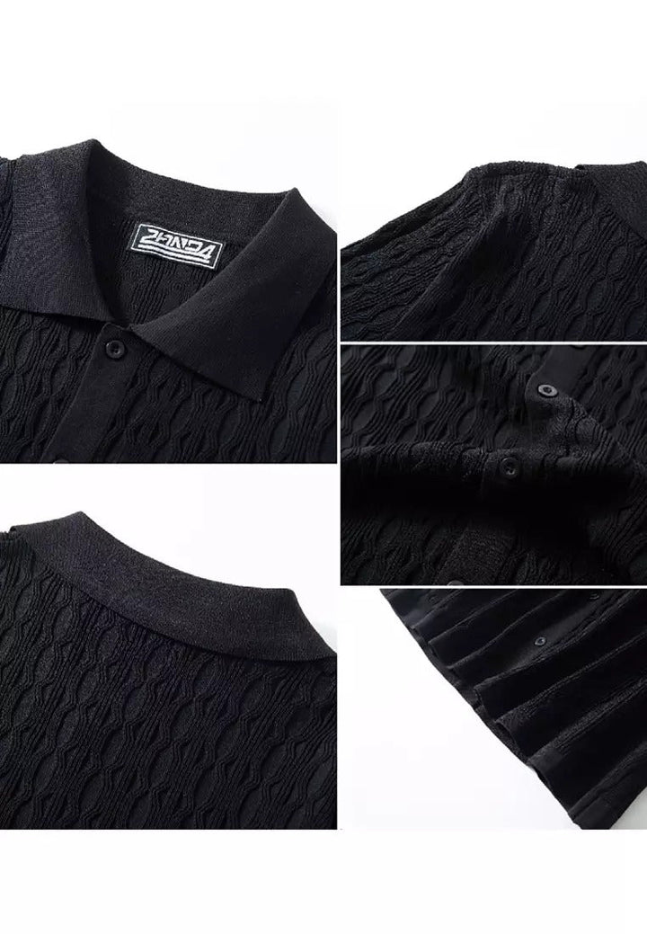 Men's Structured Short Sleeve Knitting Shirt