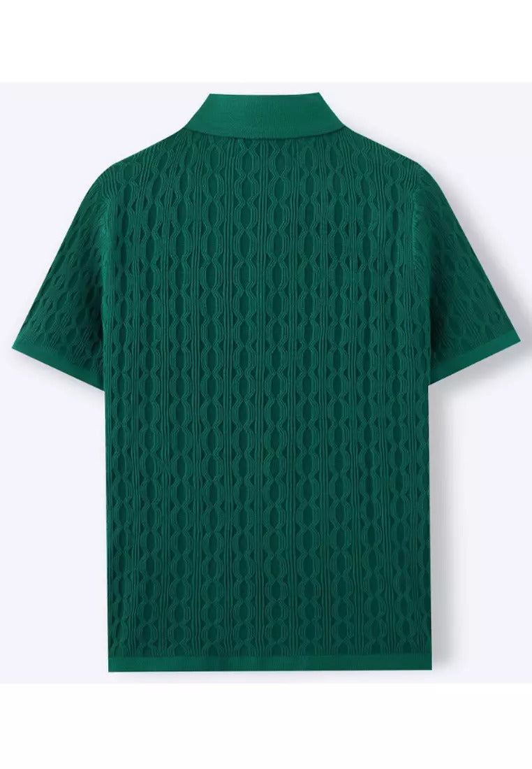 Men's Structured Short Sleeve Knitting Shirt