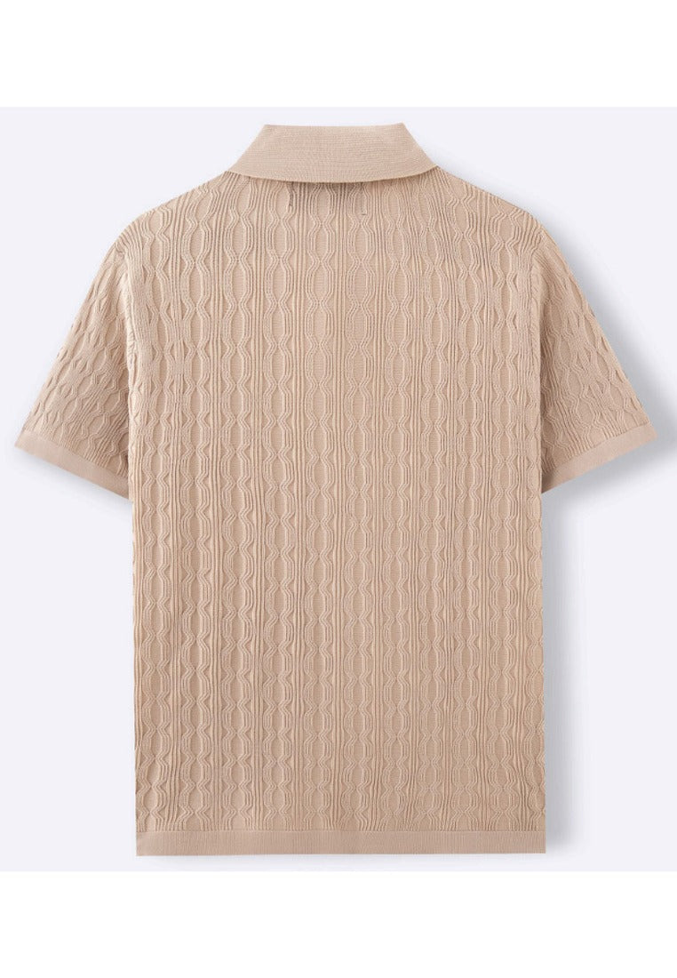 Men's Structured Short Sleeve Knitting Shirt