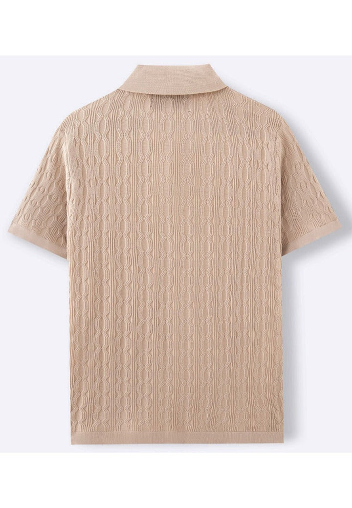 Men's Structured Short Sleeve Knitting Shirt