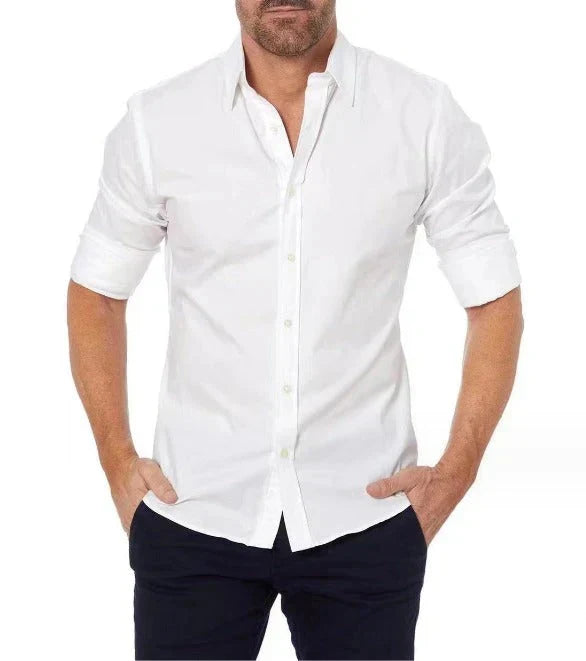 Men's Fitted Zip-Up Shirt