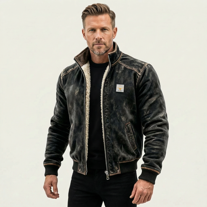 Men's Thermal Leather-Effect Jacket