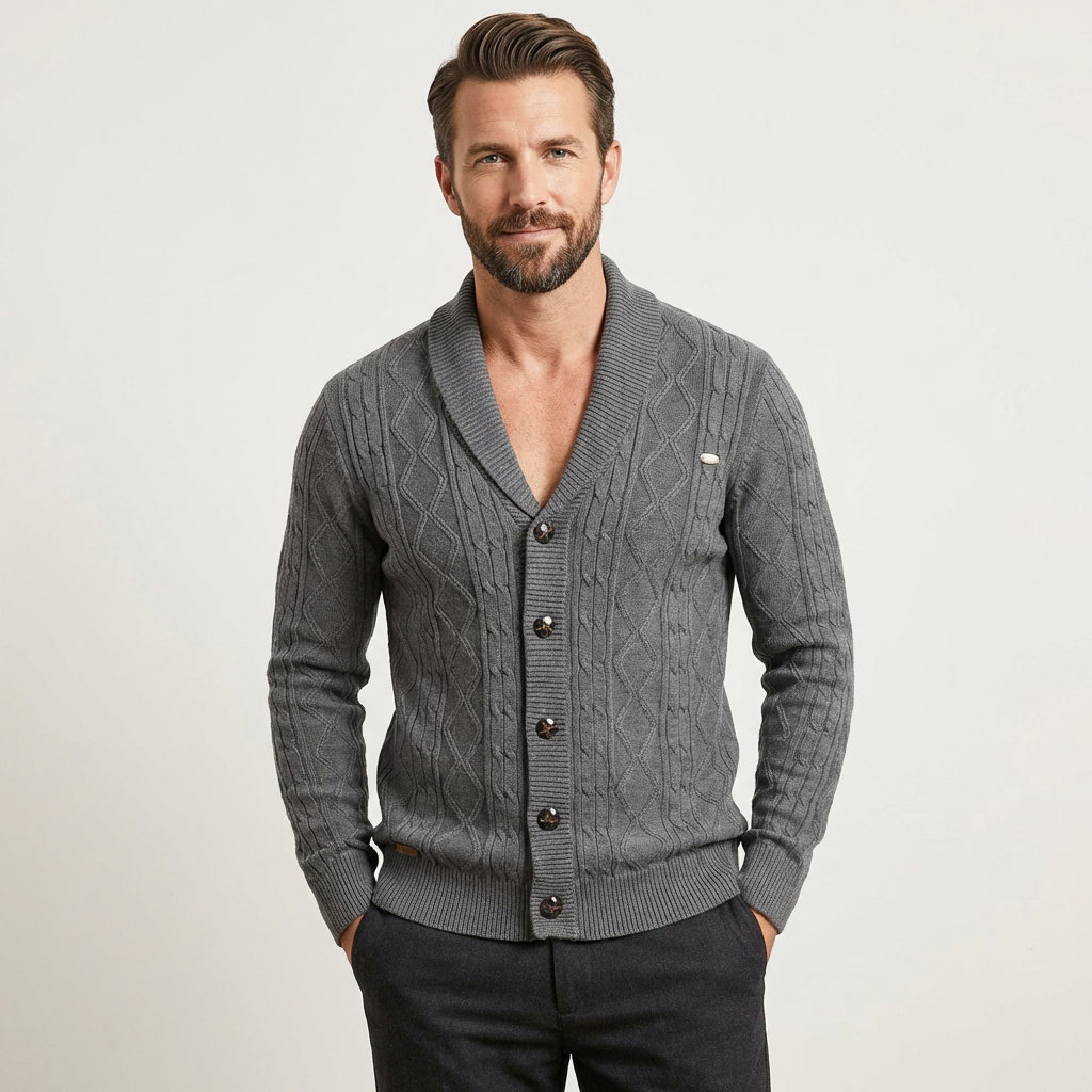Men's Cable-Knit Cardigan