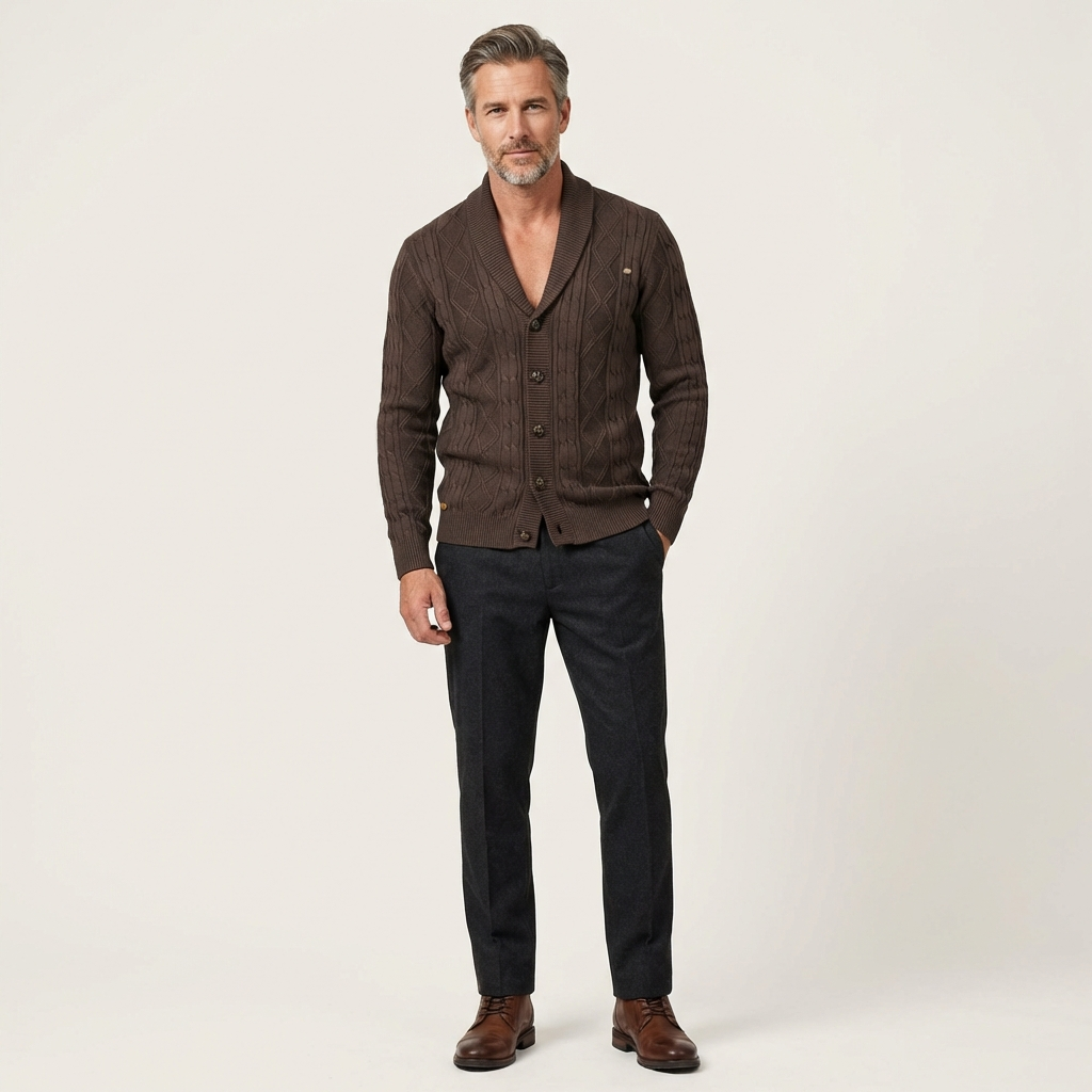 Men's Cable-Knit Cardigan