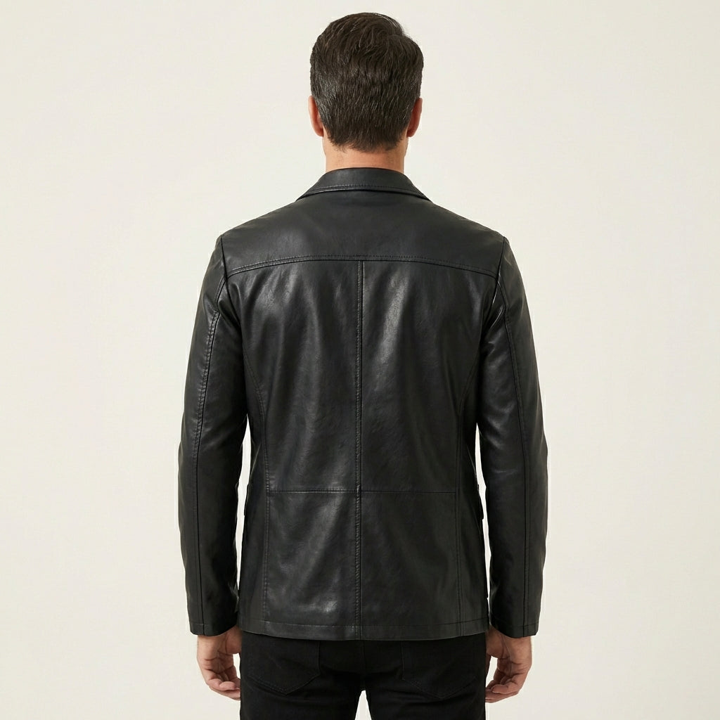 Men's Leather Blazer Jacket