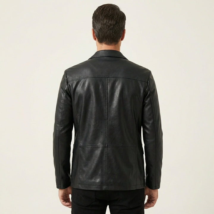 Men's Leather Blazer Jacket