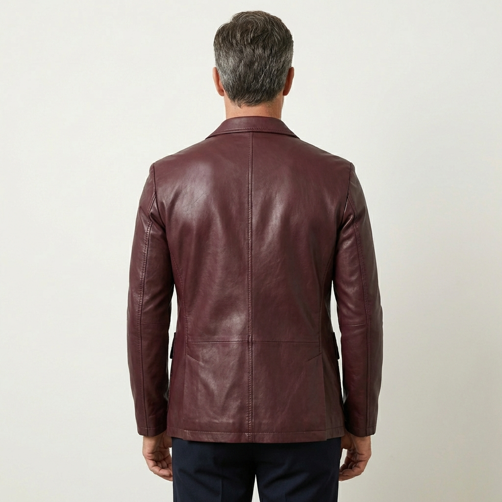 Men's Leather Blazer Jacket