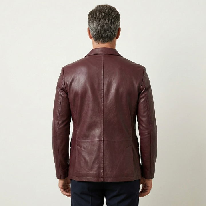 Men's Leather Blazer Jacket