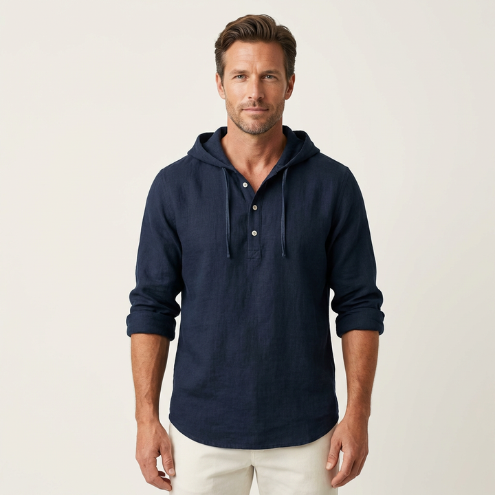 Men's Premium Cotton Shirt with Modern Hooded Design