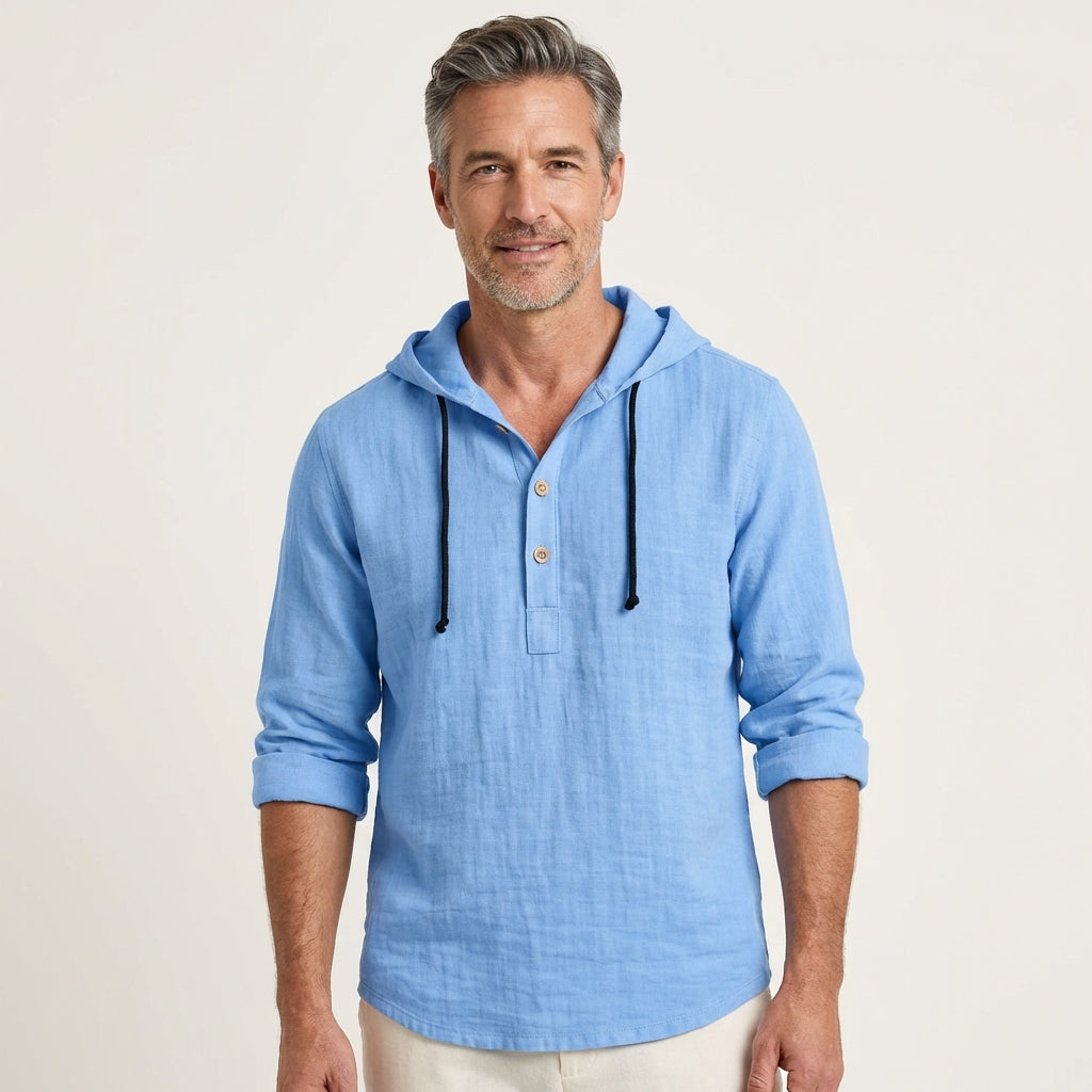 Men's Premium Cotton Shirt with Modern Hooded Design