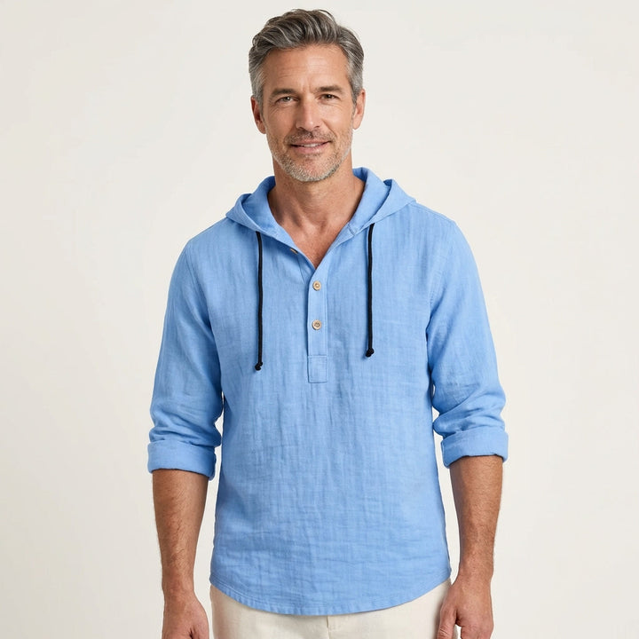 Men's Premium Cotton Shirt with Modern Hooded Design