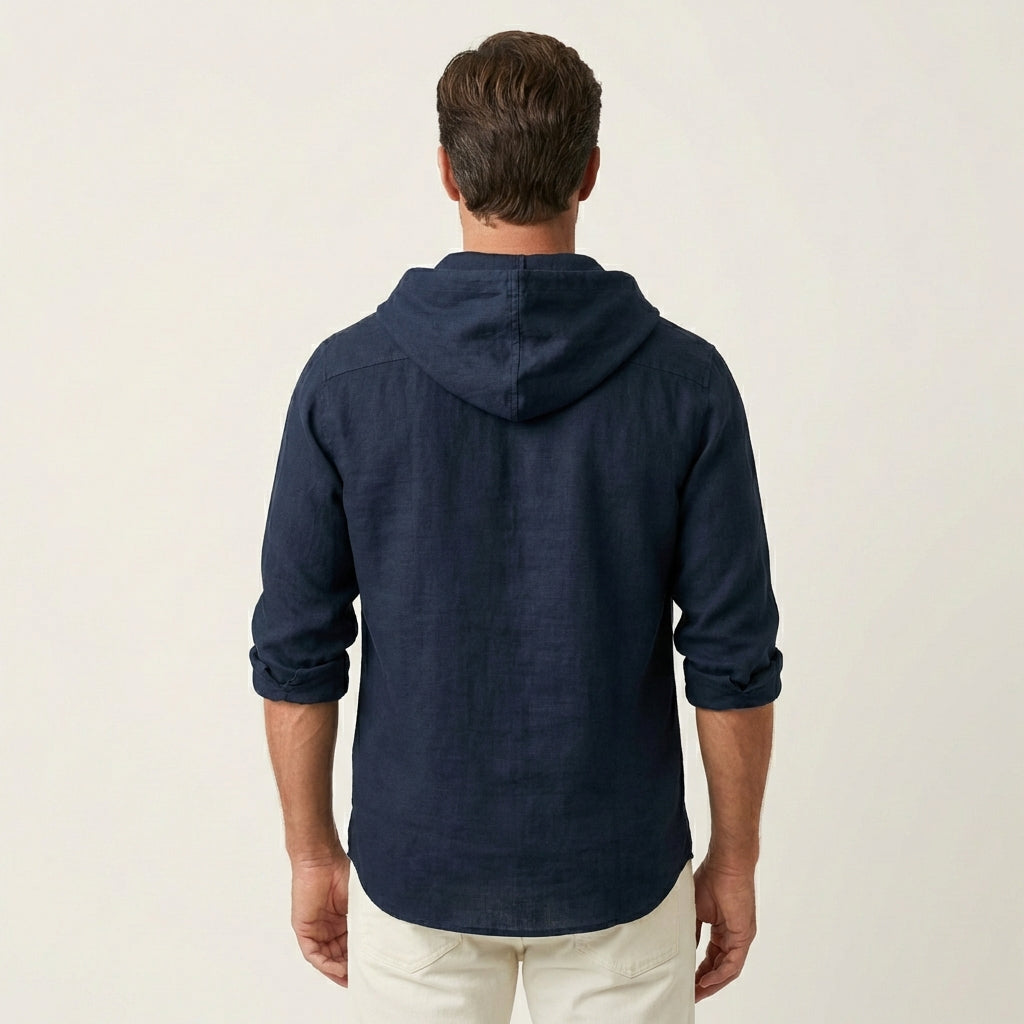 Men's Premium Cotton Shirt with Modern Hooded Design
