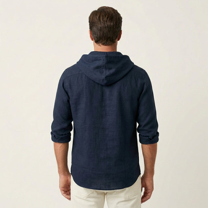 Men's Premium Cotton Shirt with Modern Hooded Design
