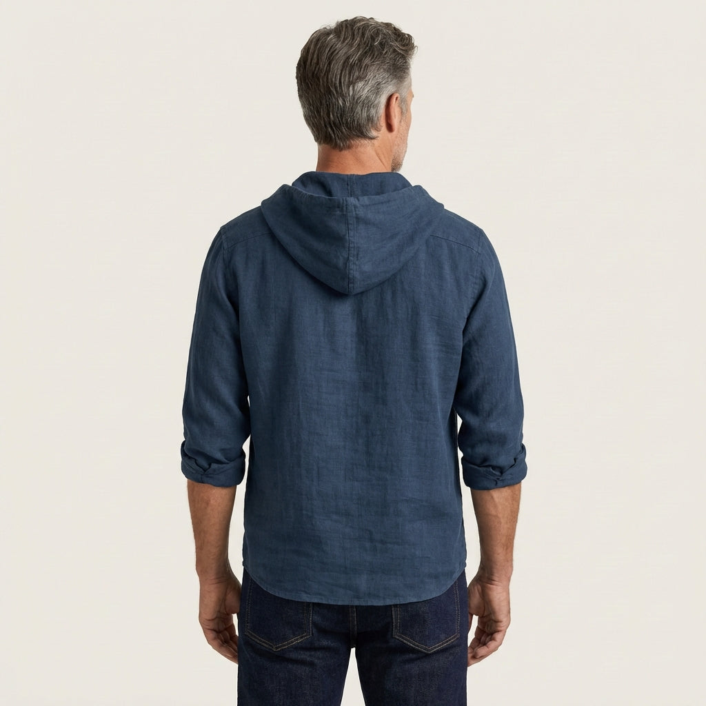 Men's Premium Cotton Shirt with Modern Hooded Design