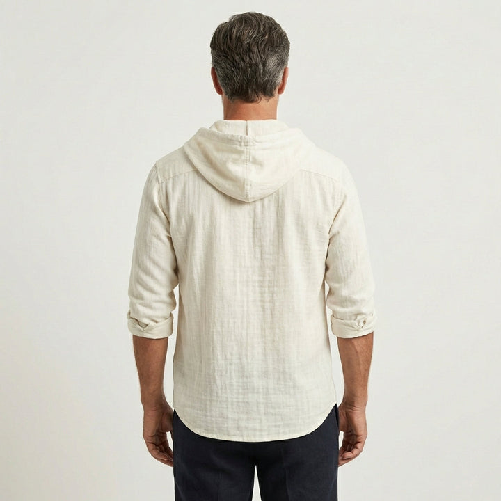 Men's Premium Cotton Shirt with Modern Hooded Design