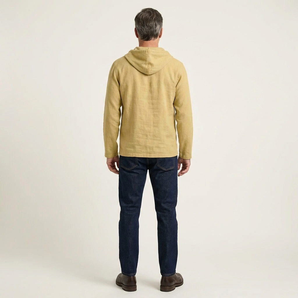 Men's Premium Cotton Shirt with Modern Hooded Design
