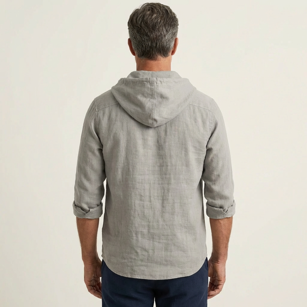 Men's Premium Cotton Shirt with Modern Hooded Design