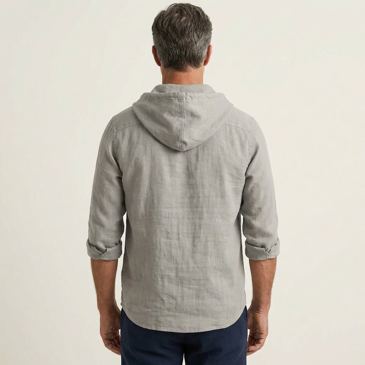 Men's Premium Cotton Shirt with Modern Hooded Design