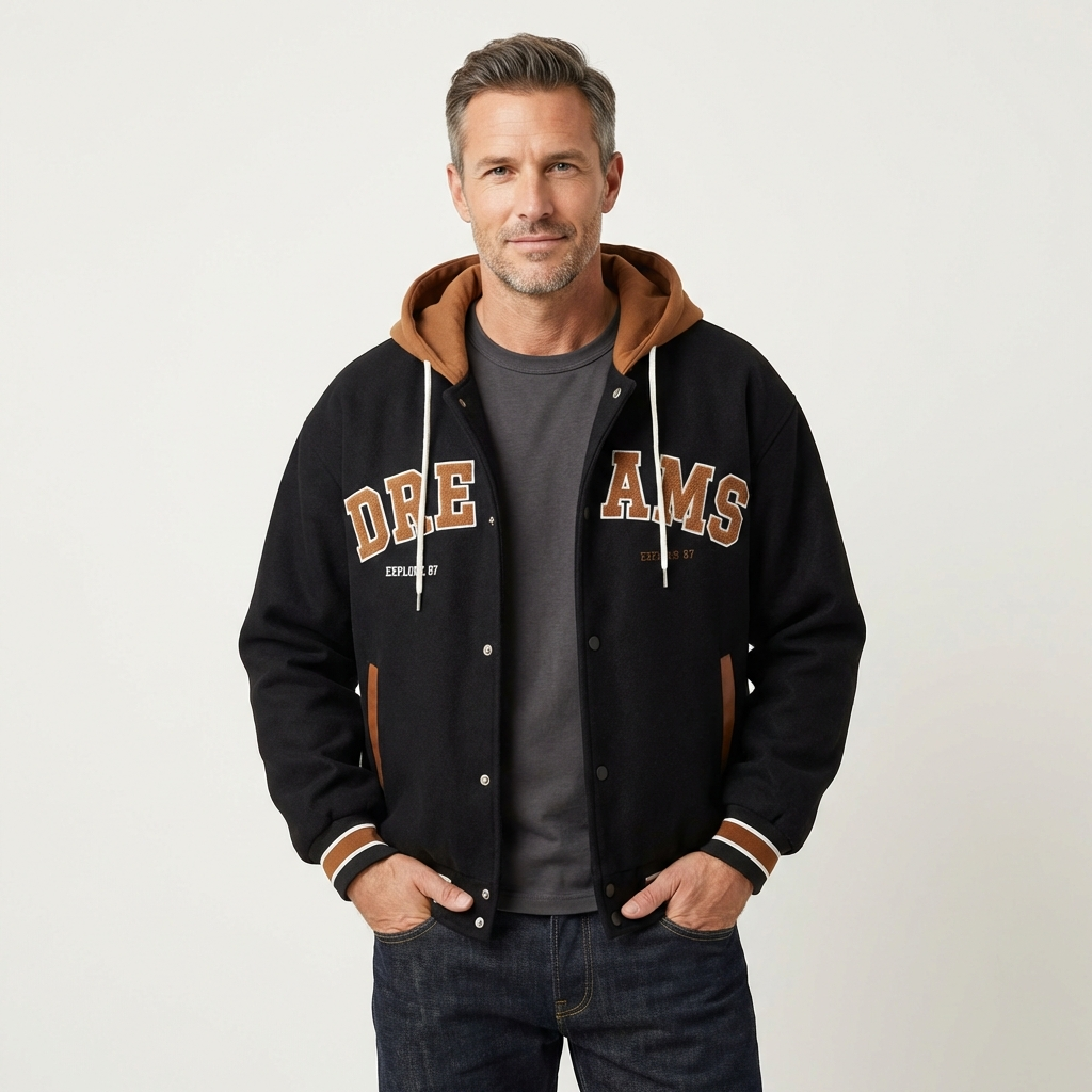 Men's Hooded Varsity Jacket