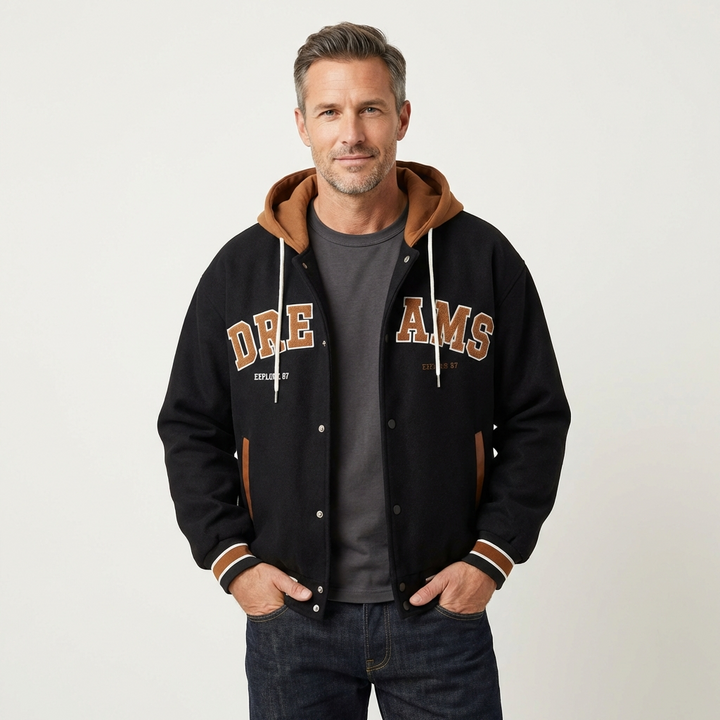 Men's Hooded Varsity Jacket