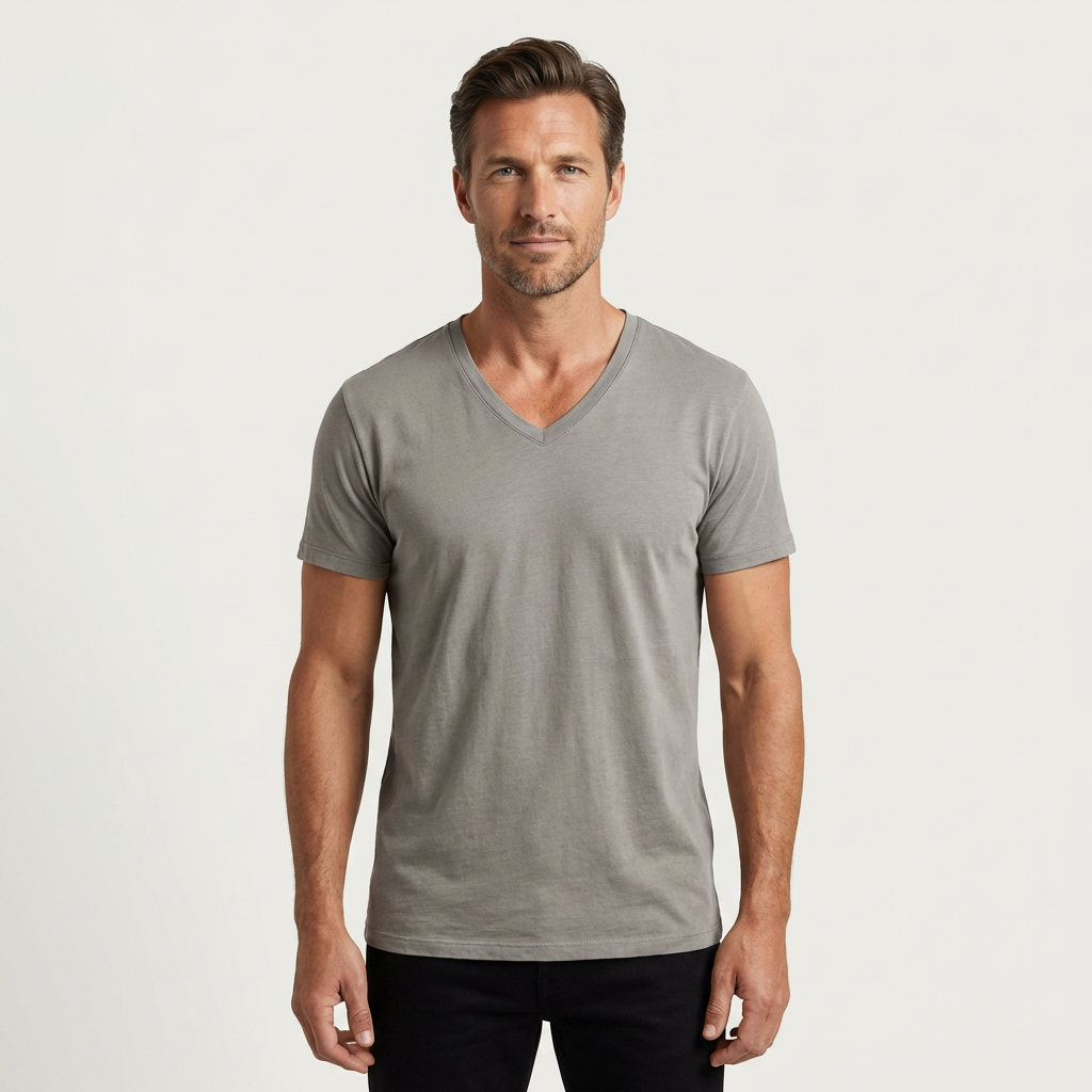 Men's Cotton V-Neck Shirt