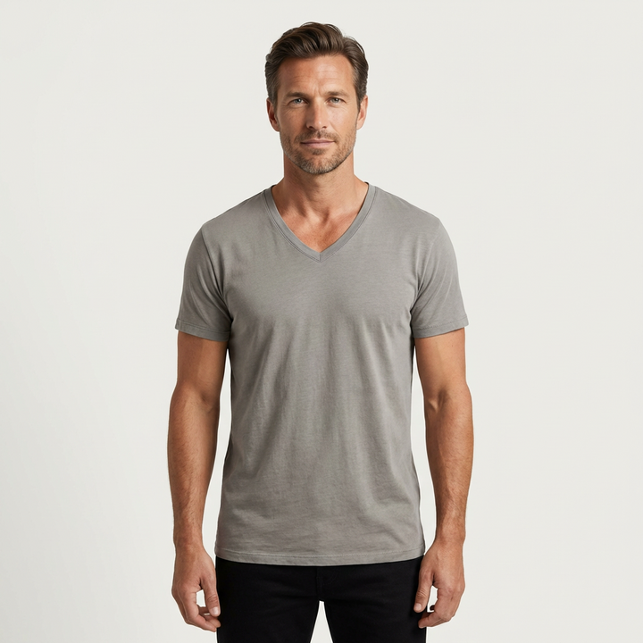 Men's Cotton V-Neck Shirt